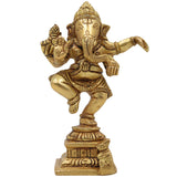 Handcrafted Brass Ganesha Idol – Vinayaka Ganpati Murti for Pooja Room, Home Temple & Gift | Siddhivinayak Ganapati Statue in Peetal(300g),Gold, 4.5 Inch, 1 Piece