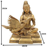 Brass Buddha Statue | Gautama Siddhartha Buddha Murti |Buddha Figurine | Spiritual Home Decor & Pooja Idol,Gold, 10 Inch, 1 Piece