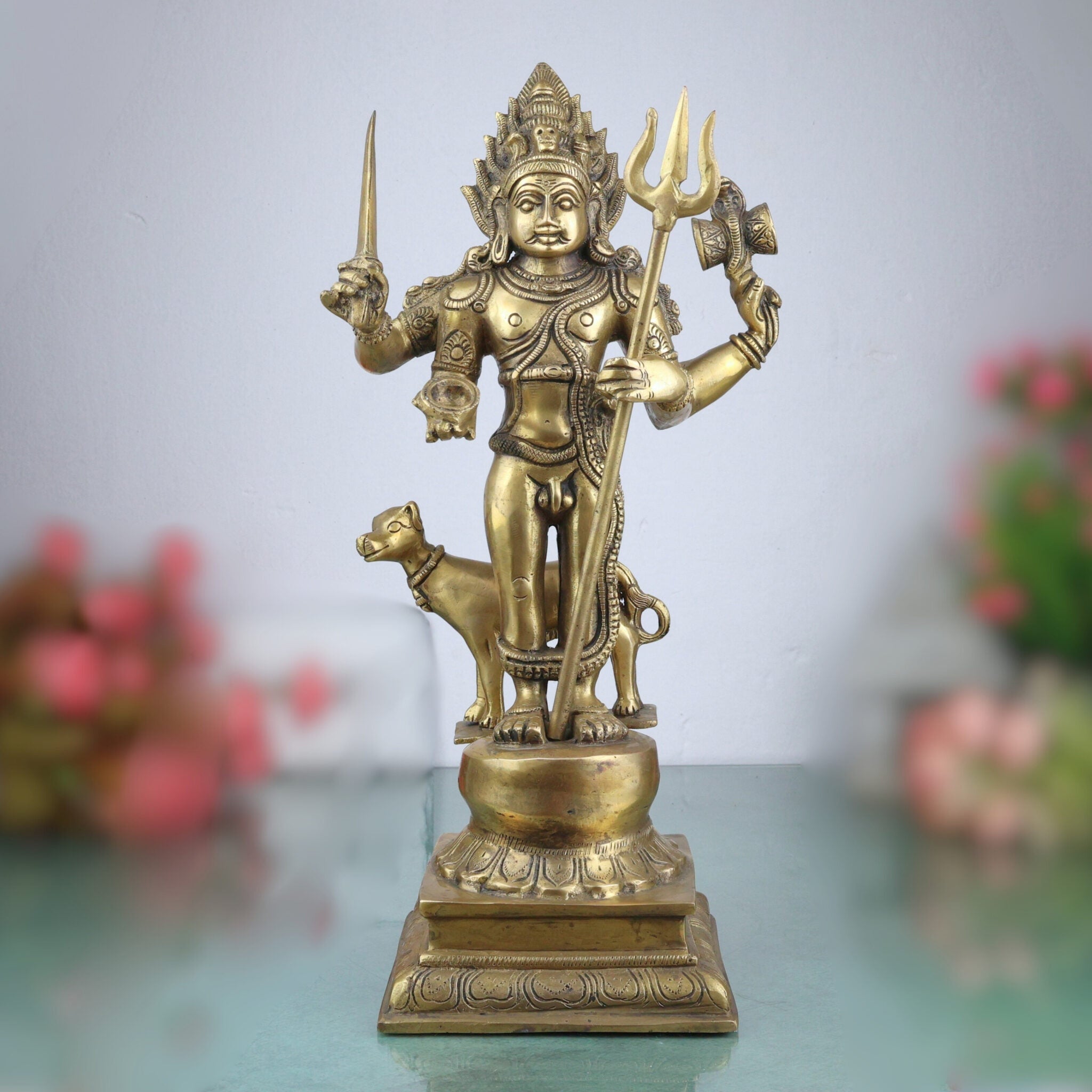 Brass Maha Kaal Bhairav Murti, Kal Bhairava Idol, Mahakaal, Mahakal Shiva, Batuk Bhairav For Home Décor And Vastu