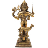 Bhunes Brass Maha Kaal Bhairav Murti, Kal Bhairava Idol, Mahakaal, Mahakal Shiva, Batuk Bhairav For Home Décor And Vastu,Gold, 18 Inch, 1 Piece