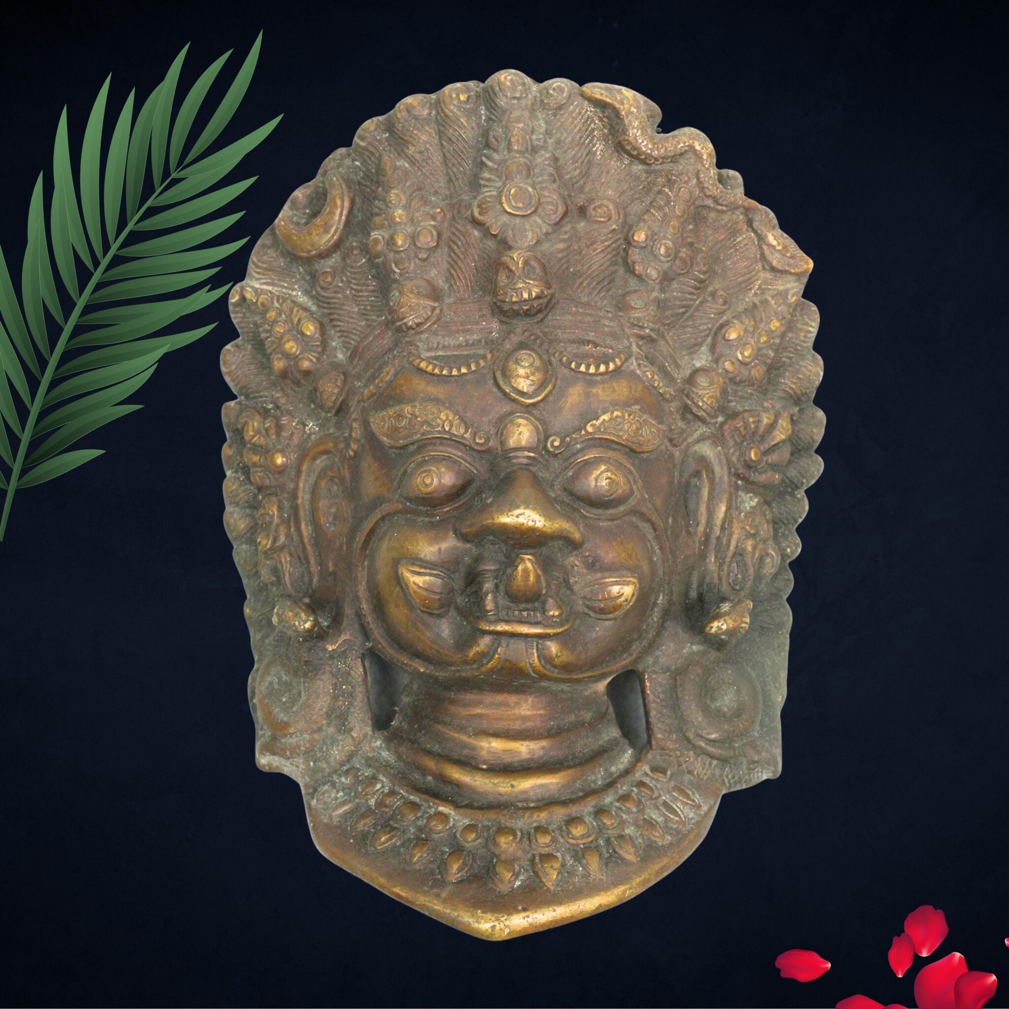 Brass Maha Kaal Bhairava Face Wall Hanging