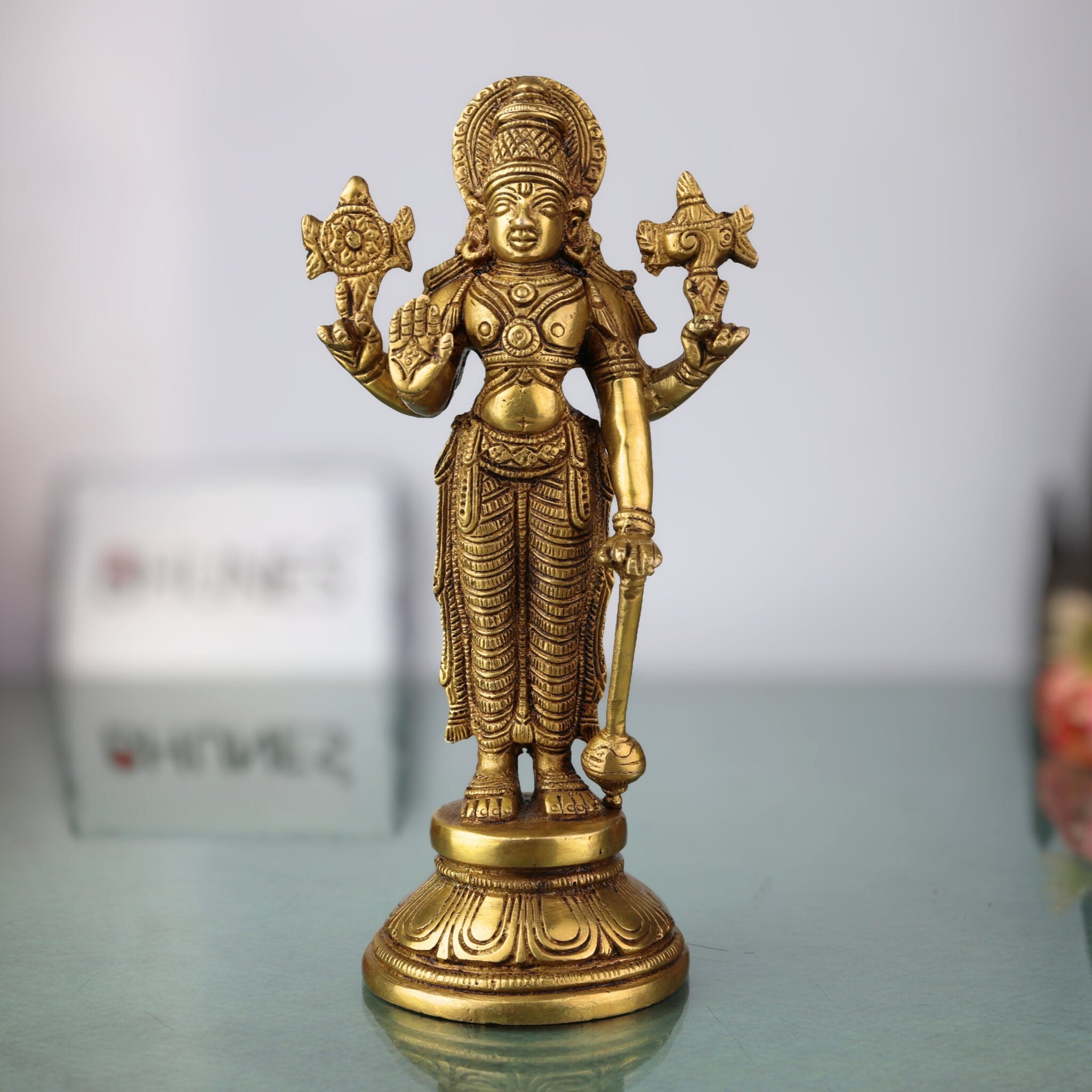 Brass | Vishnu Idol | Lord Vishnu | Vishnu Idol Brass | Vishnu| Murti | Idol | Brass Vishnu Idols For Puja | Brass Narayan Idol | Lakshminarayan| Lakshmi Narayan