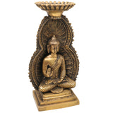 Brass Buddha Idol | Meditating Lord Buddha Murti | Gautama Buddha Statue for Pooja, Home Decor & Spiritual Meditation,Gold, 12 Inch, 1 Piece