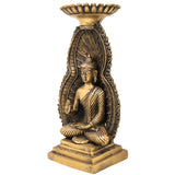 Brass Buddha Idol | Meditating Lord Buddha Murti | Gautama Buddha Statue for Pooja, Home Decor & Spiritual Meditation,Gold, 12 Inch, 1 Piece