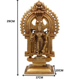 Brass Vishnu Balaji Srinivasa Govinda Idol with Prabhavali for Home Temple Decor & Pooja, Gold, 11.5 Inch