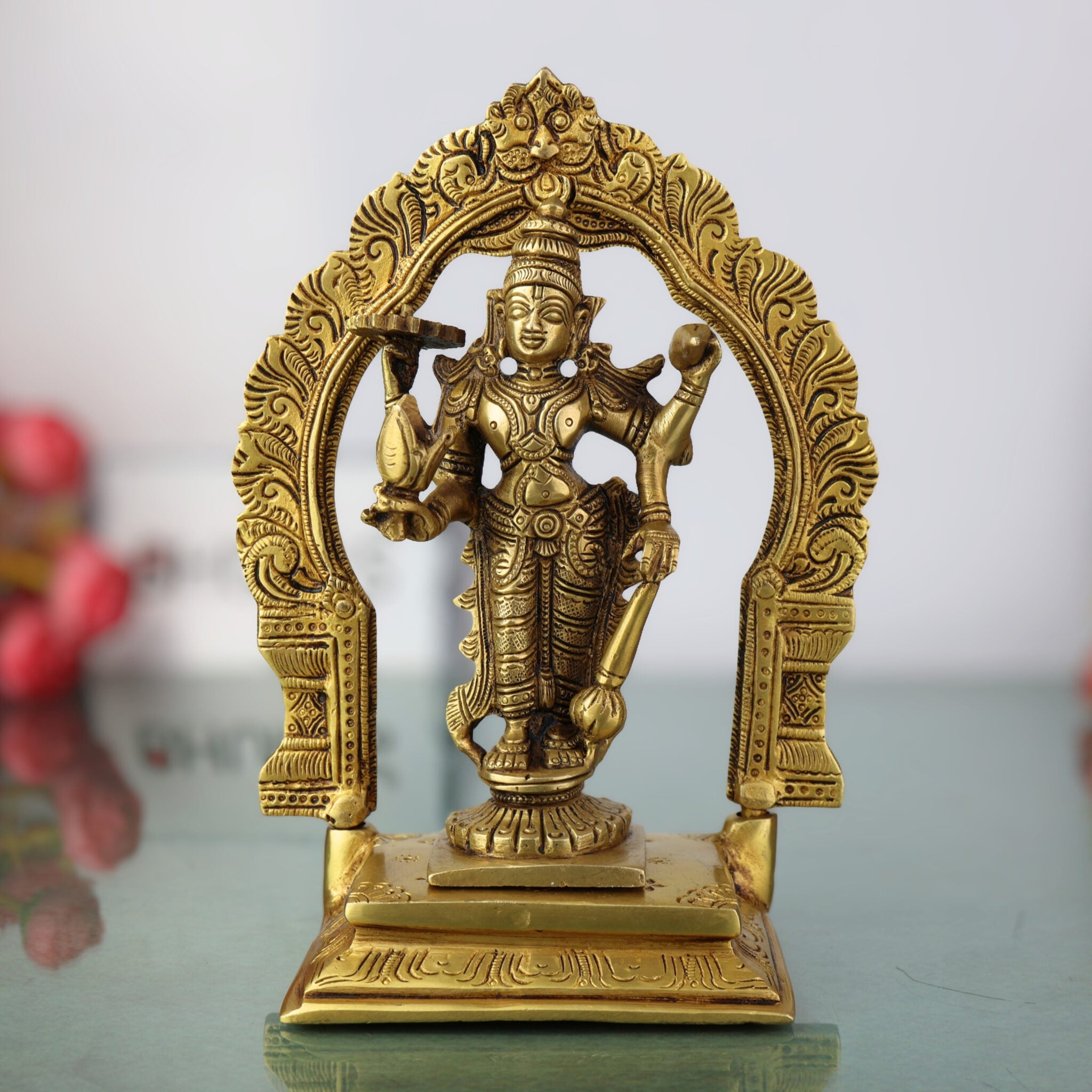 Brass Venkatesh Narayan Vishnu Ji Idol Statue Standing, Narayana Murti, For Pooja Room, Mandir Temple Home Décor Wedding Housewarming Gift Item