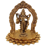 Brass Vishnu Venkateswara Balaji Idol with Prabhavali | Narayana Srinivasa Govinda Murti for Pooja, Home Temple Decor & Gift, Gold, 8 Inch