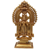 Handcrafted Brass Mahalakshmi Idol with Prabhavali – Shri Lakshmi Devi | Kamala | Narayani | Ashta Lakshmi Murti for Pooja Room, Home Temple & Decor,Gold, 11.5 Inch, 1 Piece
