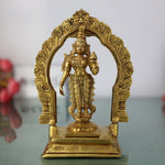Handcrafted Brass Mahalakshmi Idol with Prabhavali – Shri Kamala Devi | Ashta Lakshmi | Padmavati | Narayani Murti for Pooja Room, Home Temple & Gift 