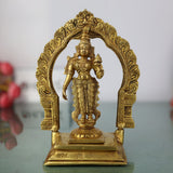 Handcrafted Brass Mahalakshmi Idol with Prabhavali – Shri Kamala Devi | Ashta Lakshmi | Padmavati | Narayani Murti for Pooja Room, Home Temple & Gift 