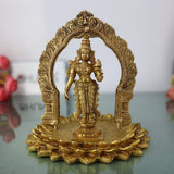 Handcrafted Brass Mahalakshmi Idol Standing on Lotus with Prabhavali – Shree Lakshmi, Kamala Devi, Ashta Lakshmi Murti for Pooja, Home Decor & Temple