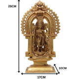Maa Durga Devi Brass Idol with Prabhavali – Mahishasura Mardini | Shakti | Simhavahini | Ambika | Vaishno Mata Statue for Pooja, Temple & Home Decor,Gold, 11.5 Inch, 1 Piece