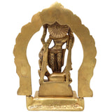 Brass Durga Maa Idol | Sherawali Mata Statue | Handmade Devi Murti with Prabhavali & Base | Mahishasura Mardini Jagdamba Shakti Sculpture for Home Temple & Puja Decor,Gold, 8 Inch, 1 Piece