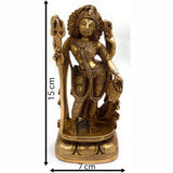Brass Ardhanarishvara Idol, Divine Shiv Parvati Statue, Lord Shiva Parvati Murti, Ardhanarishwar Sculpture, Spiritual Decor, Gold, 6 Inch, 1 Piece