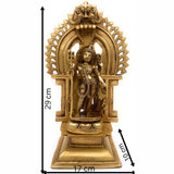 Brass Ardhanarishvara Idol, Divine Ardhnarishwar Statue, Shiv Parvati Murti, Lord Shiva Parvathi Silai, Ardhanarishvara with Prabhavali, Gold, 11.5 Inch, 1 Piece
