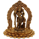 Brass Ardhanarishvara Statue on Lotus Chowki with Prabhavali, Divine Shiv Parvati Murti, Perfect Home Decor & Pooja Idol, Gold, 8 Inch, 1 Piece
