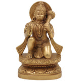 Handcrafted Brass Hanuman Idol – Maruti, Bajrang Bali, Anjaneya, Pavanputra, Mahavira Murti for Home Temple, Puja & Gifts,Gold, 8 Inch, 1 Piece