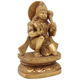 Handcrafted Brass Hanuman Idol – Maruti, Bajrang Bali, Anjaneya, Pavanputra, Mahavira Murti for Home Temple, Puja & Gifts,Gold, 8 Inch, 1 Piece
