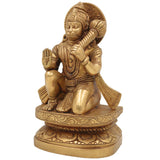 Handcrafted Brass Hanuman Idol – Maruti, Bajrang Bali, Anjaneya, Pavanputra, Mahavira Murti for Home Temple, Puja & Gifts,Gold, 8 Inch, 1 Piece
