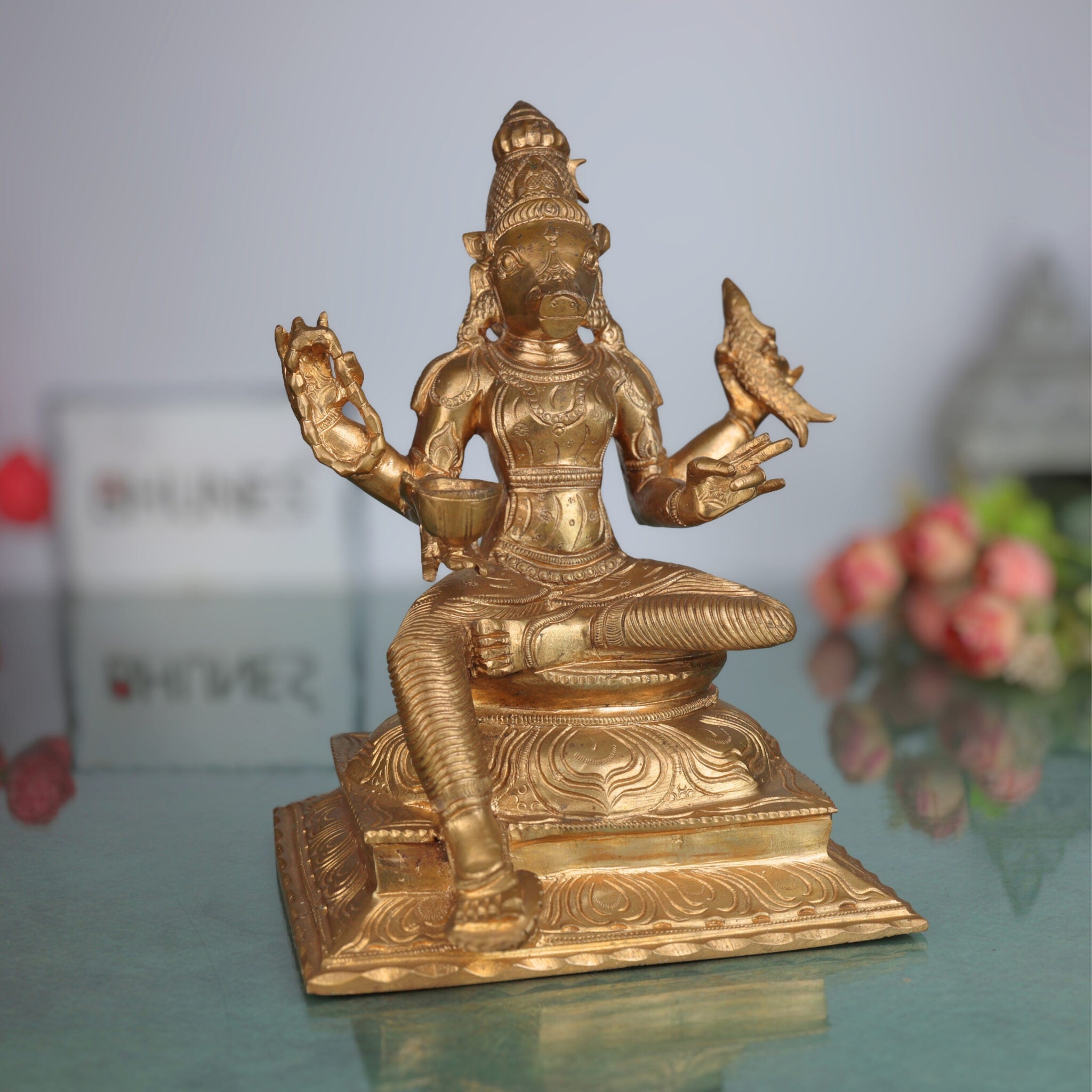 Handcrafted Bronze Varahi Devi Panchaloha Idol