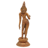 Handmade Bronze Parvati Idol | Panchaloha Gauri Uma Mahadevi Statue | South Indian Chola Art Devi Sculpture for Home Temple Decor,Brown, 13 Inch, 1 Piece