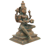 Bronze Vishnu with Prahlada Idol, Panchaloha Narayana Hari Murti, Chola Art Handmade South Indian Temple Sculpture,Brown, 9.5 Inch, 1 Piece