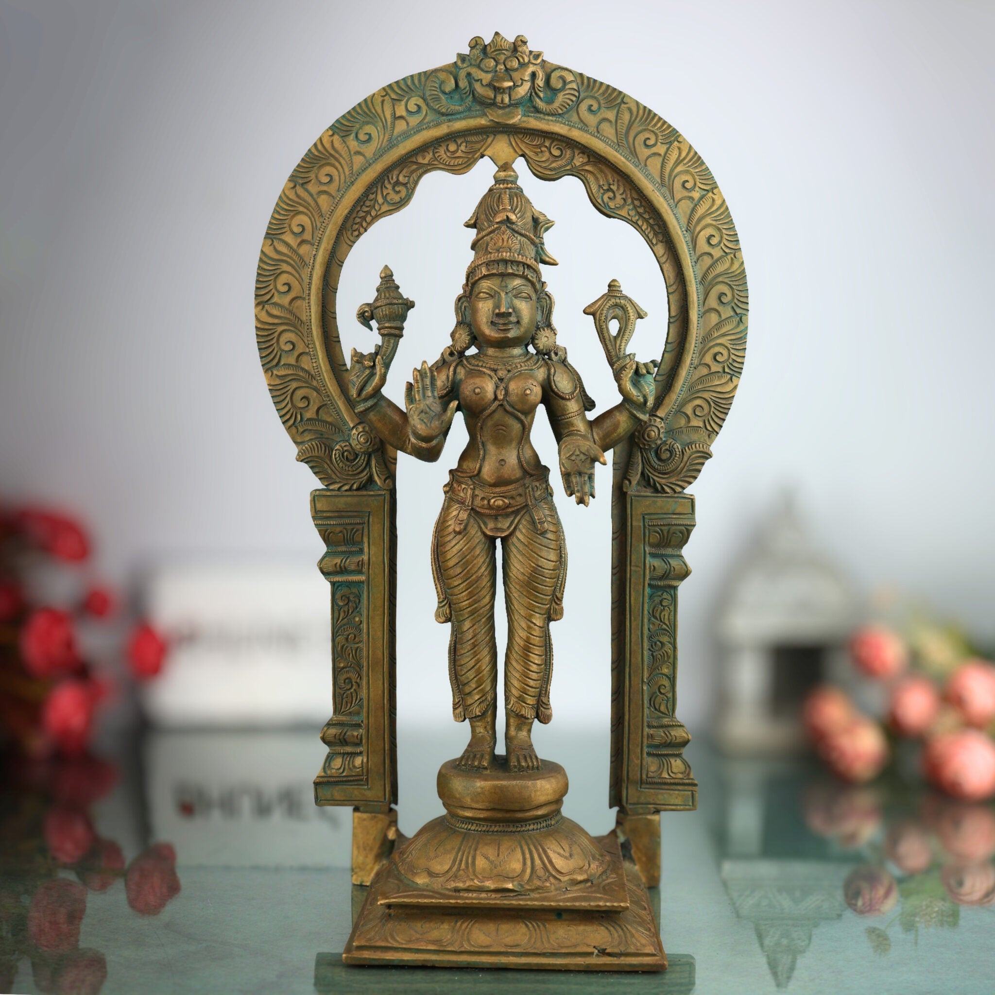 Handcrafted Panchaloha Parvati Idol in Bronze