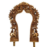 Bhunes Brass Prabhavali Arch Frame for Temple, God Idol Backdrop Wall Hanging | Prabhawali for Home Decor & Pooja Mandir | Traditional Prabhaval for Deity with Kirtimukha, Makara Torana & Tiruvasi, Gold, 12 Inch, 1 Piece