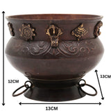 Bhunes Brass Decor Bowl Bowls Pittal Ka Katora With Stand,Brown, 5 Inch, 1 Piece