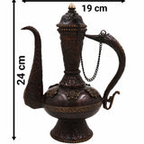 Brass Handcrafted Surahi Idol for Puja, Home Decor, Temple, Gifts – Traditional Peetal/Pittal Surai, Decorative Indian Water Pot Murti, Artisan Statue, Religious Sculpture,Brown, 9.5 Inch, 1 Piece