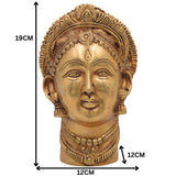 Handcrafted Brass Gowri Face Idol – Gauri, Parvati, Uma, Mahagauri, Shakti Devi Sculpture for Pooja, Home Temple & Spiritual Decor,Gold, 7.5 Inch, 1 Piece