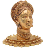 Handcrafted Brass Gowri Face Idol | Mahagauri Parvati Durga Shakti Devi Moorthi for Pooja, Temple & Home Decor,Gold, 8.5 Inch, 1 Piece