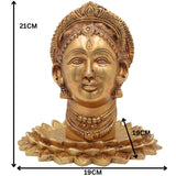 Handcrafted Brass Gowri Face Idol | Mahagauri Parvati Durga Shakti Devi Moorthi for Pooja, Temple & Home Decor,Gold, 8.5 Inch, 1 Piece