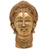 Handmade Mahalakshmi Brass Face Idol | Shri Lakshmi Devi Head Sculpture for Pooja Room, Temple & Home Decor – Gajalakshmi | Varalakshmi | Ashta Lakshmi | Kamala,Gold, 7.5 Inch, 1 Piece