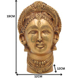 Handmade Mahalakshmi Brass Face Idol | Shri Lakshmi Devi Head Sculpture for Pooja Room, Temple & Home Decor – Gajalakshmi | Varalakshmi | Ashta Lakshmi | Kamala,Gold, 7.5 Inch, 1 Piece