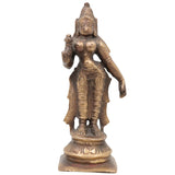 Handcrafted Brass Parvati Idol – Gauri Uma Shakti Devi Moorti for Pooja Room, Home Temple & Spiritual Decor,Brown, 6 Inch, 1 Piece