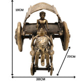 Bhunes Brass Big Bullock Cart Solid Showpiece,Gold, 7.5 Inch, 1 Piece