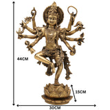 Brass Asta Bhuja Dancing Vishnu Idol, Balaji Murti, Srinivasa Vigraha, Govinda Statue, Tirupati Venkateshwara Moorti for Pooja, Home Decor & Gifts,Gold, 17.5 Inch, 1 Piece