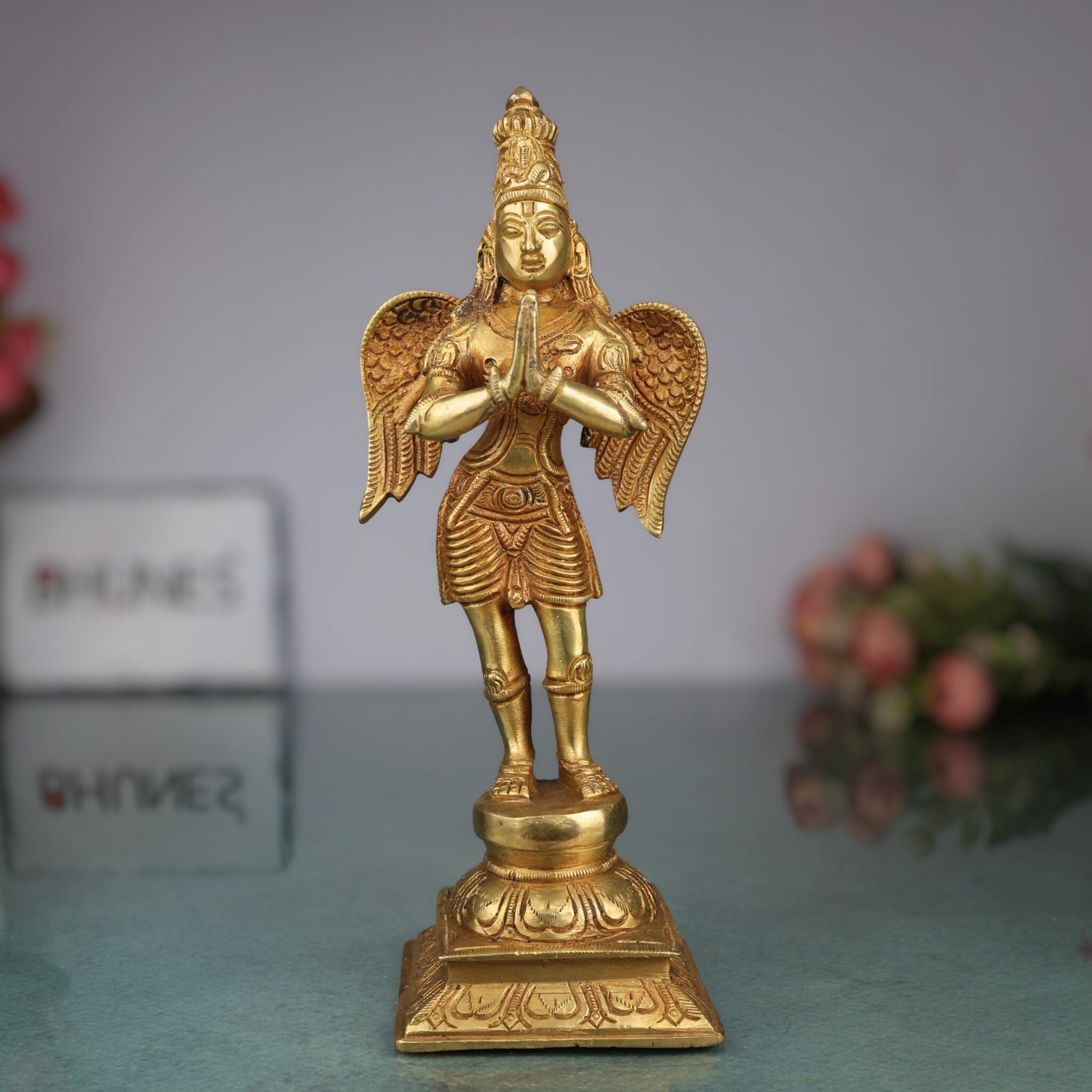 Brass Lord Garuda Statue, Garuda Dev Murti, Divine Garud Idol, Brass Garuda Sculpture