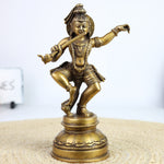 Dancing Krishna Idol Brass