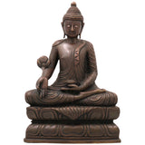 Brass Buddha Idol – Lord Buddha Murti, Meditating Buddha Statue, Zen Buddha Sculpture, Spiritual Home Decor & Pooja Figurine,Brown, 11 Inch, 1 Piece