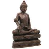 Brass Buddha Idol – Lord Buddha Murti, Meditating Buddha Statue, Zen Buddha Sculpture, Spiritual Home Decor & Pooja Figurine,Brown, 11 Inch, 1 Piece