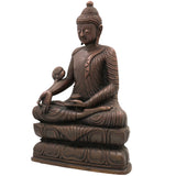 Brass Buddha Idol – Lord Buddha Murti, Meditating Buddha Statue, Zen Buddha Sculpture, Spiritual Home Decor & Pooja Figurine,Brown, 11 Inch, 1 Piece