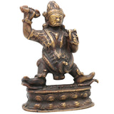 Brass Lord Kubera Idol | Kuber Kuvera Murti Vigraha Statue | Dhanapati Vaisravana Yaksharaja Wealth God Pooja Decor Sculpture,Brown, 6 Inch, 1 Piece