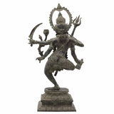 Maharani Durga Copper Idol | Mahishasuramardini Maa Durga Vigraha | Handcrafted Tamra Shakti Murti for Home Mandir & Temple Decor,Black, 17 Inch, 1 Piece