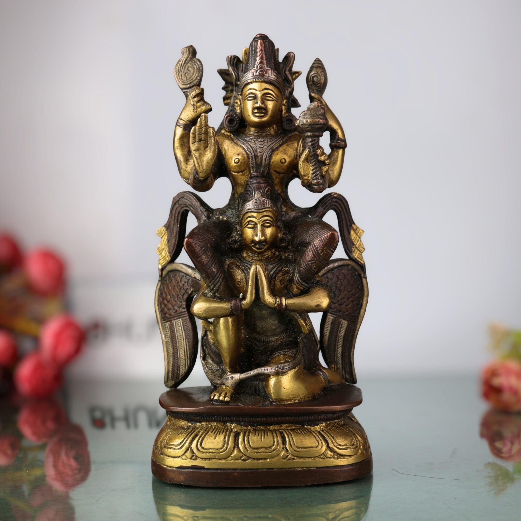 Brass | Vishnu Idol | Lord Vishnu | Vishnu Idol Brass | Vishnu| Murti | Idol | Brass Vishnu Idols For Puja | Brass Narayan Idol | Lakshminarayan| Lakshmi Narayan