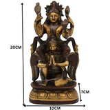 Brass Vishnu Riding Garuda Idol | Lord Narayana Murti | Balaji, Srinivasa, Govinda Statue for Pooja & Home Decor | Narayana Vigraha, Temple Idol, Spiritual Showpiece, Gold, 8 Inch, 1 Piece