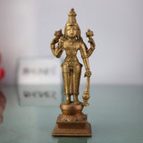 Handcrafted Bronze Panchaloha Lord Vishnu Idol – Narayana, Govinda, Venkateswara, Srinivasa, Balaji, Temple Style Pancha Dhatu Sculpture