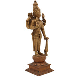 Handcrafted Bronze Panchaloha Lord Vishnu Idol – Narayana, Govinda, Venkateswara, Srinivasa, Balaji, Temple Style Pancha Dhatu Sculpture,Gold, 7 Inch, 1 Piece