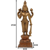 Handcrafted Bronze Panchaloha Lord Vishnu Idol – Narayana, Govinda, Venkateswara, Srinivasa, Balaji, Temple Style Pancha Dhatu Sculpture,Gold, 7 Inch, 1 Piece